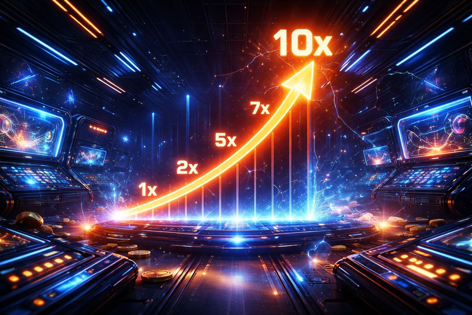 Una pantalla de apuestas en línea de ritmo rápido con multiplicadores ascendentes y una interfaz de alta energía que simboliza juegos de decisiones rápidas en JUGA MX.